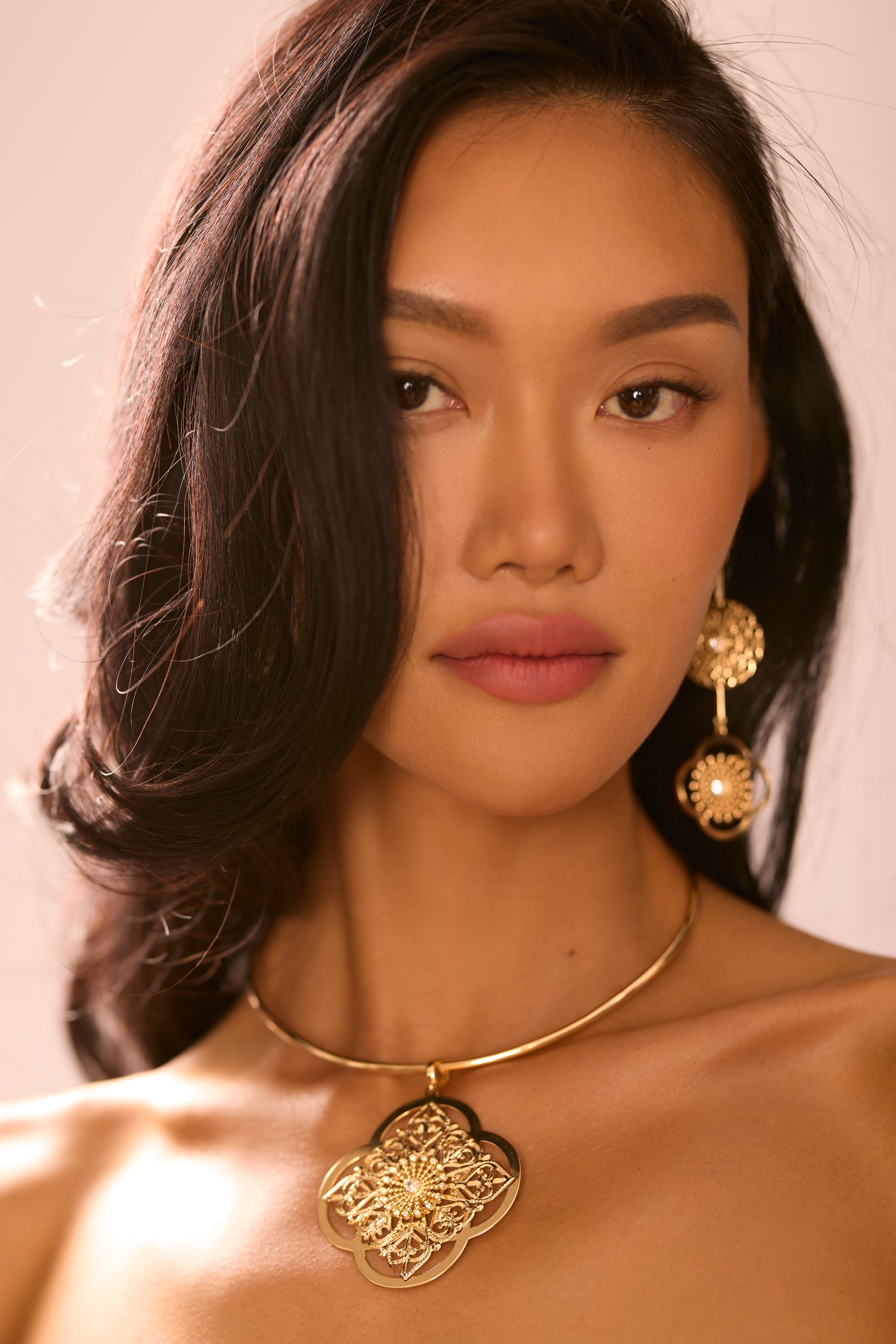 Laya Medallion Necklace in gold | Ramy Brook