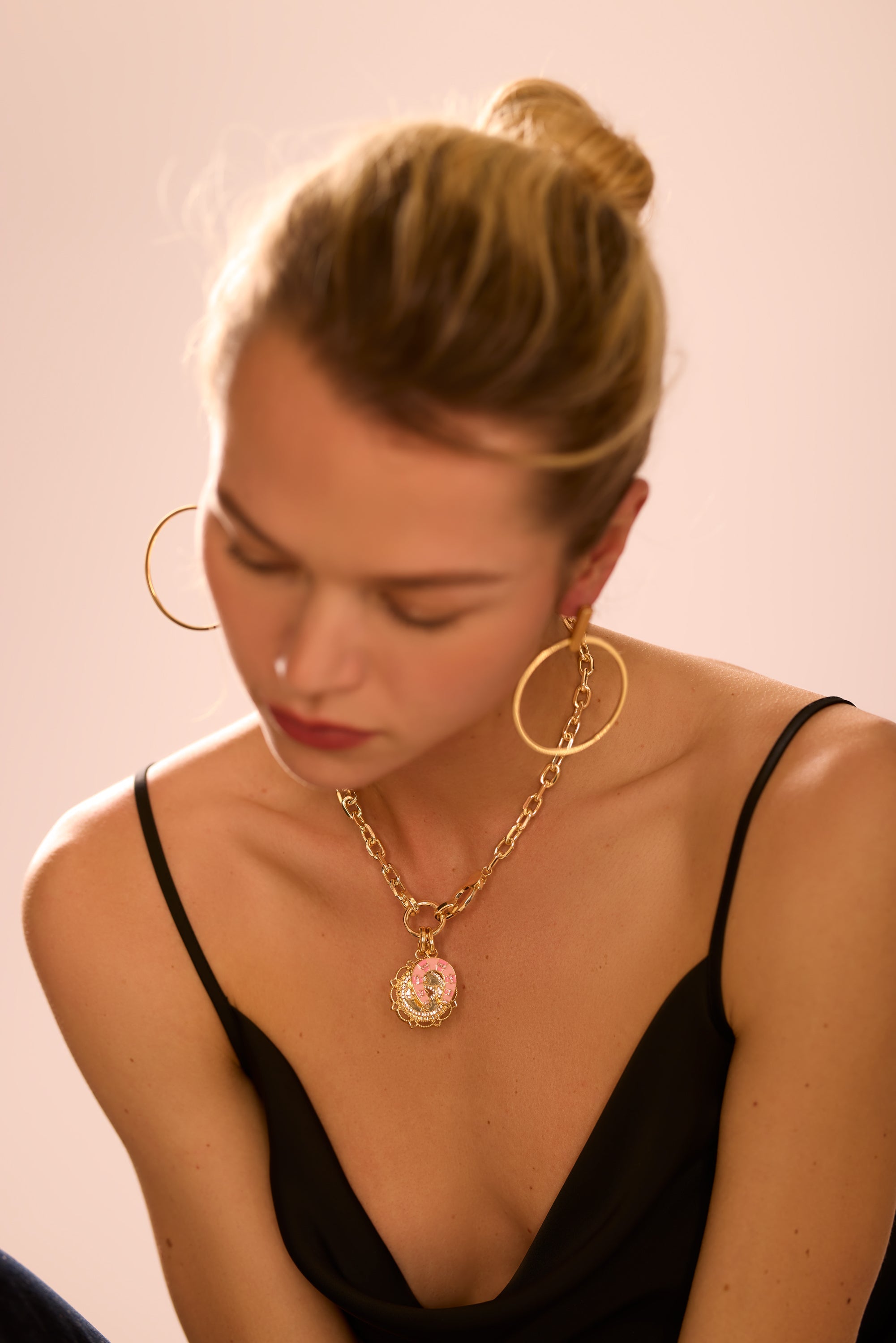 Enamel Horseshoe Charm in pink | Ramy Brook