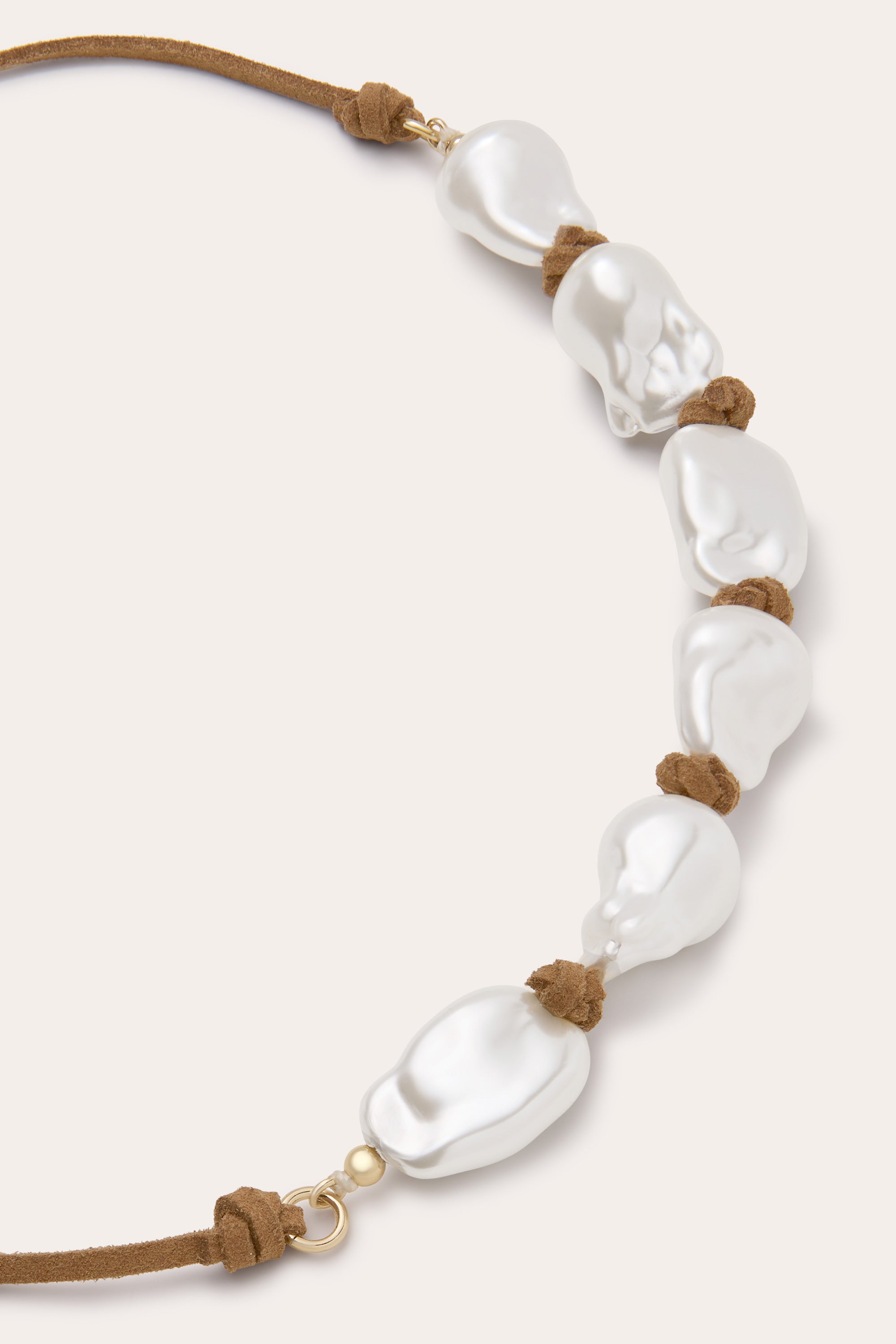 Luna Suede Pearl Necklace in gold | Ramy Brook