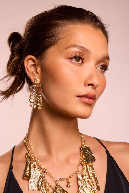Eli Geometric Statement Earrings view 2