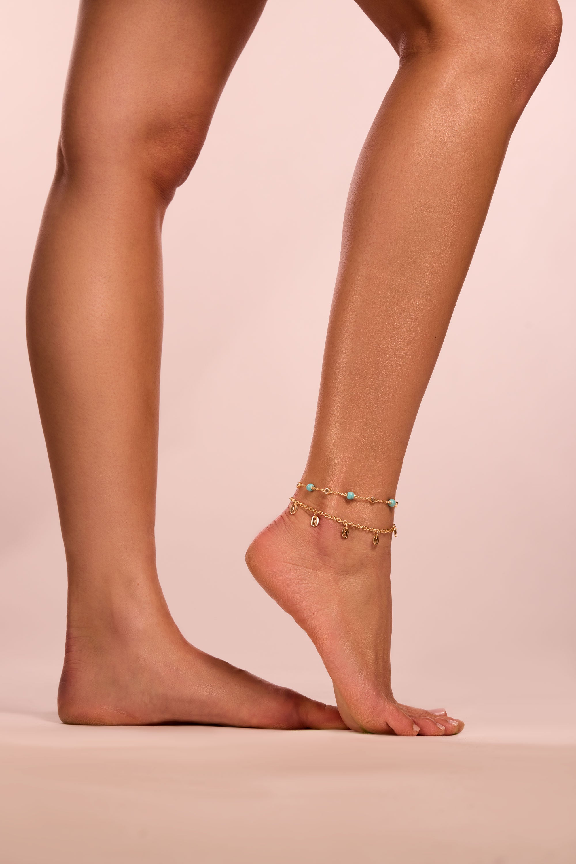 Arianna Gemstone Anklet in turquoise multi | Ramy Brook