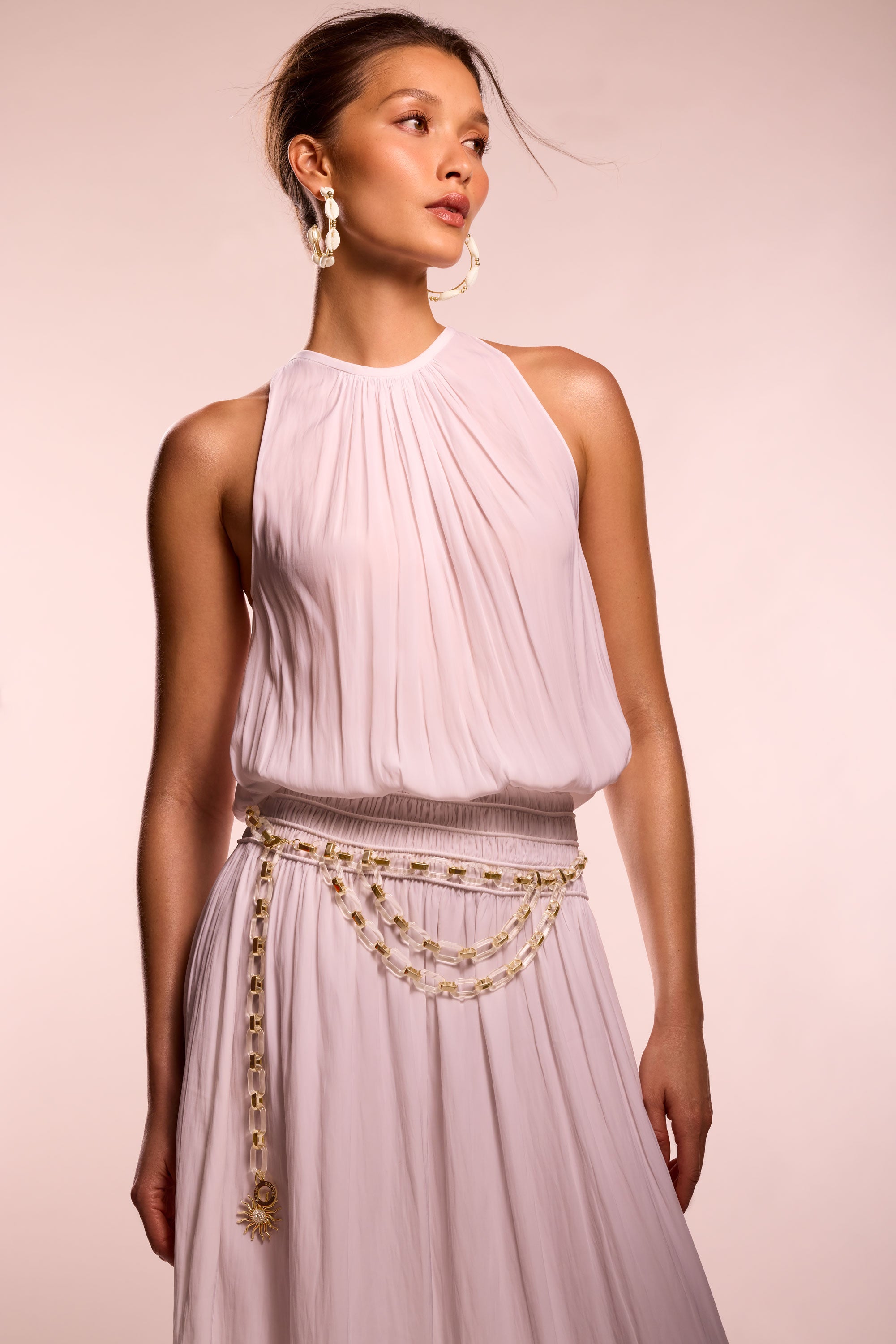 スカート KISHIDAMIKI - tulle chain belt (PINK) Elisa Chain Belt in gold| Ramy Brook
