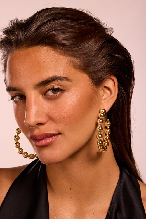 Paola Beaded Hoops view 2