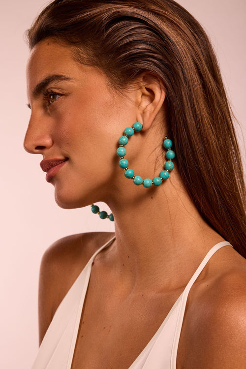 Paola Beaded Hoops view 2