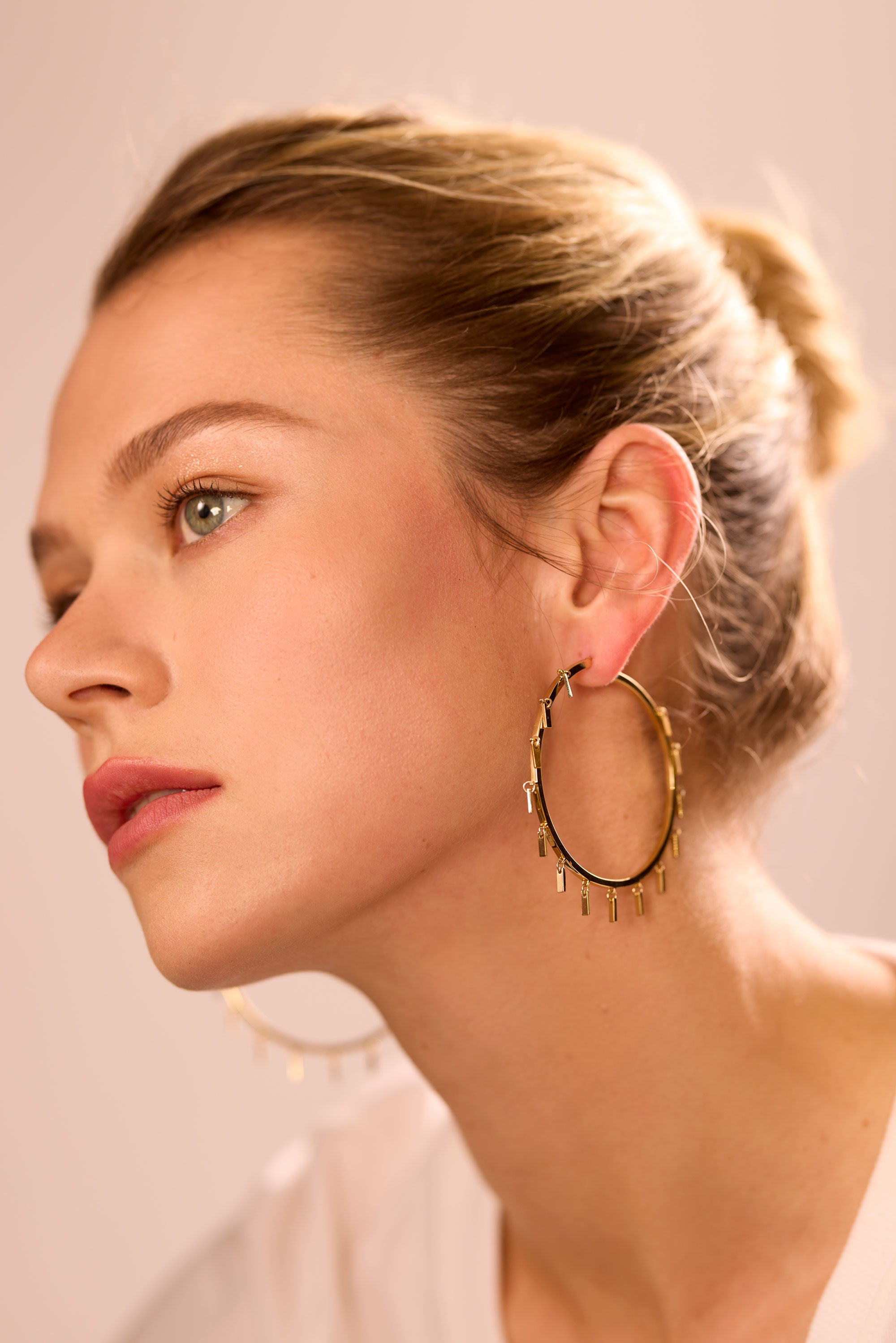 Carrie Hoop Earrings in gold | Ramy Brook