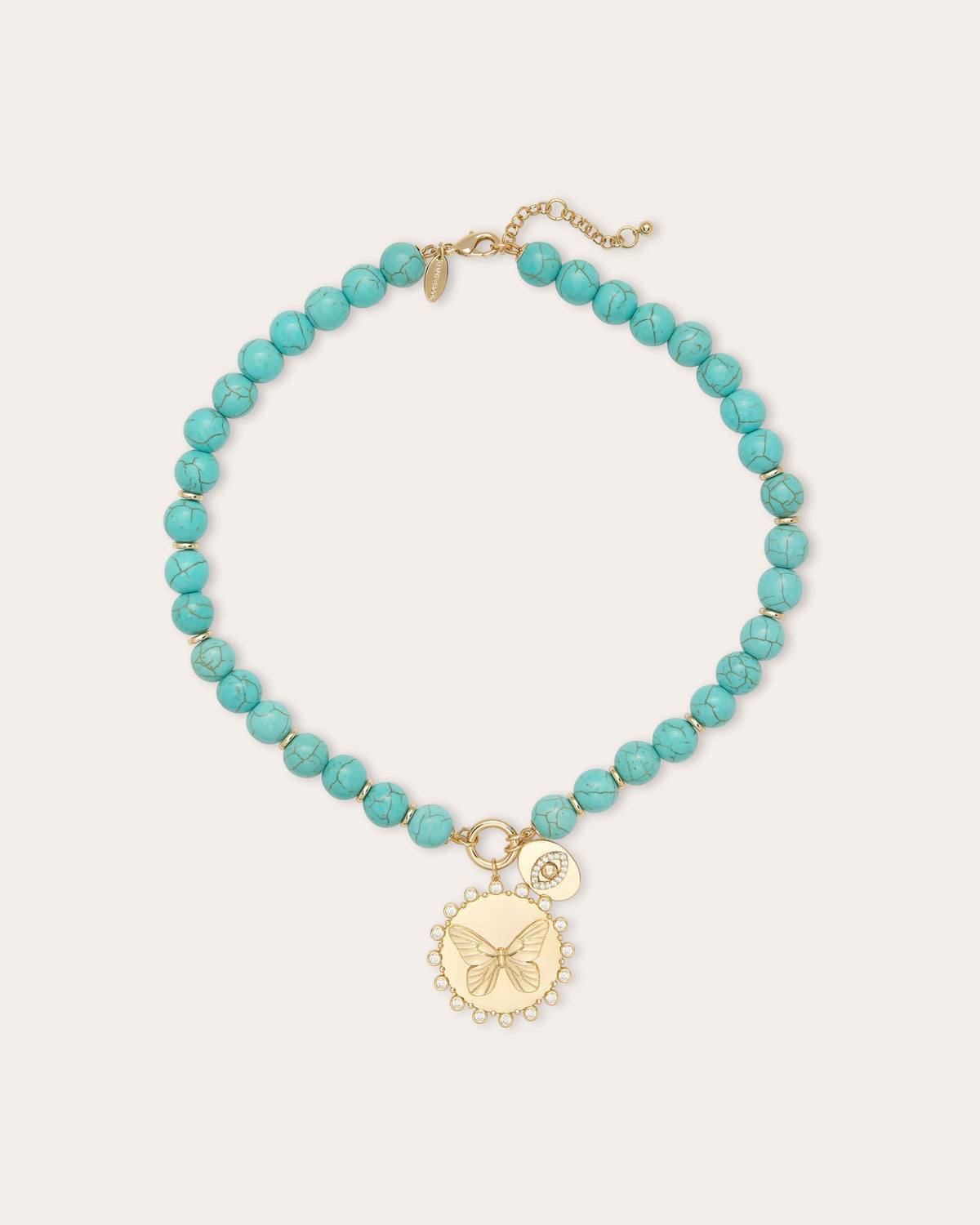 Reva Butterfly Charm Beaded Necklace view 1