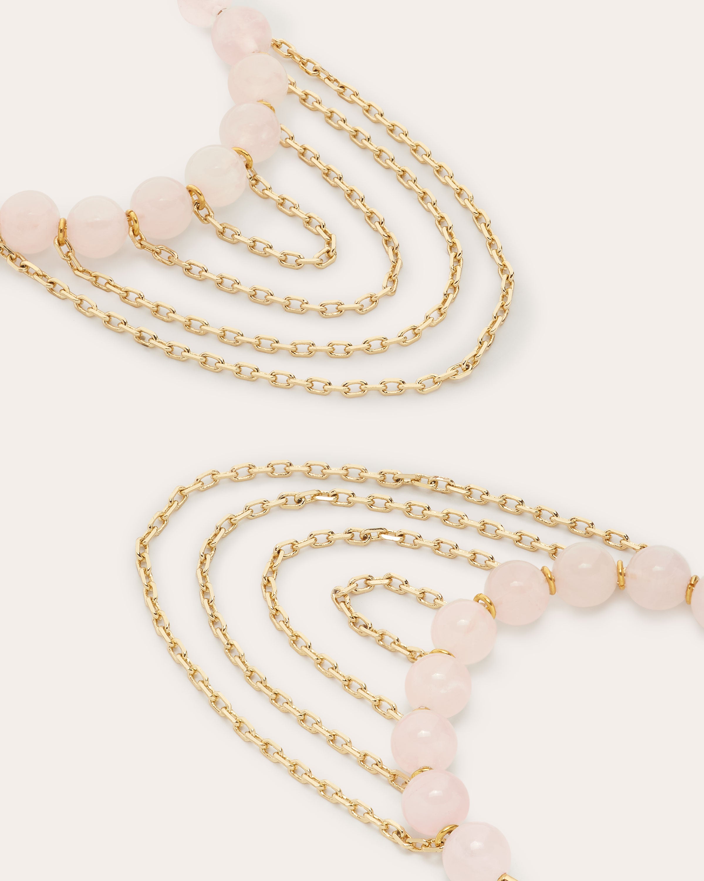 Silvia Gemstone Layered Earrings in rose quartz | Ramy Brook