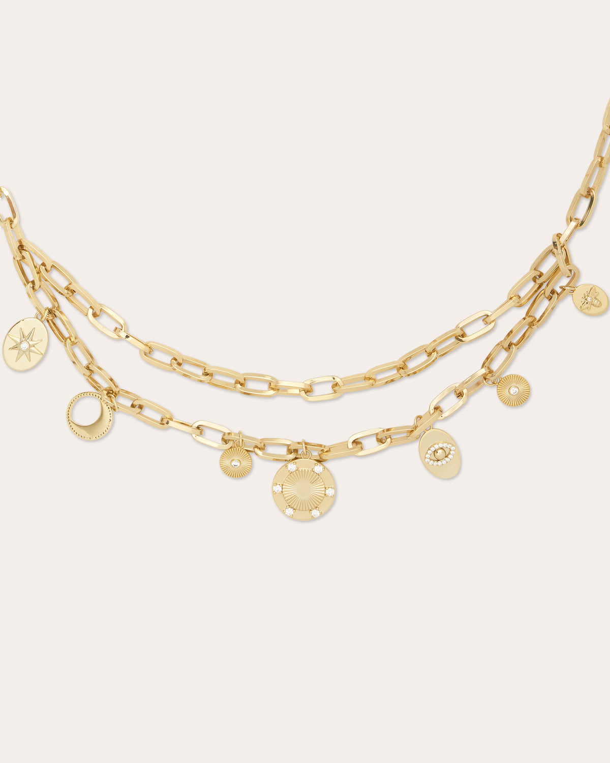EDOUARD RAMBOUD Vintage Gold Tone Chain Belt With Multi Charms Edouard Rambaud Paris Starfish Heart Pearl Necklace main image 4