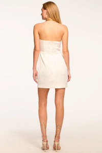 orion bow mini dress Ramy Brook Orion Strapless Mini Dress in Ivory
