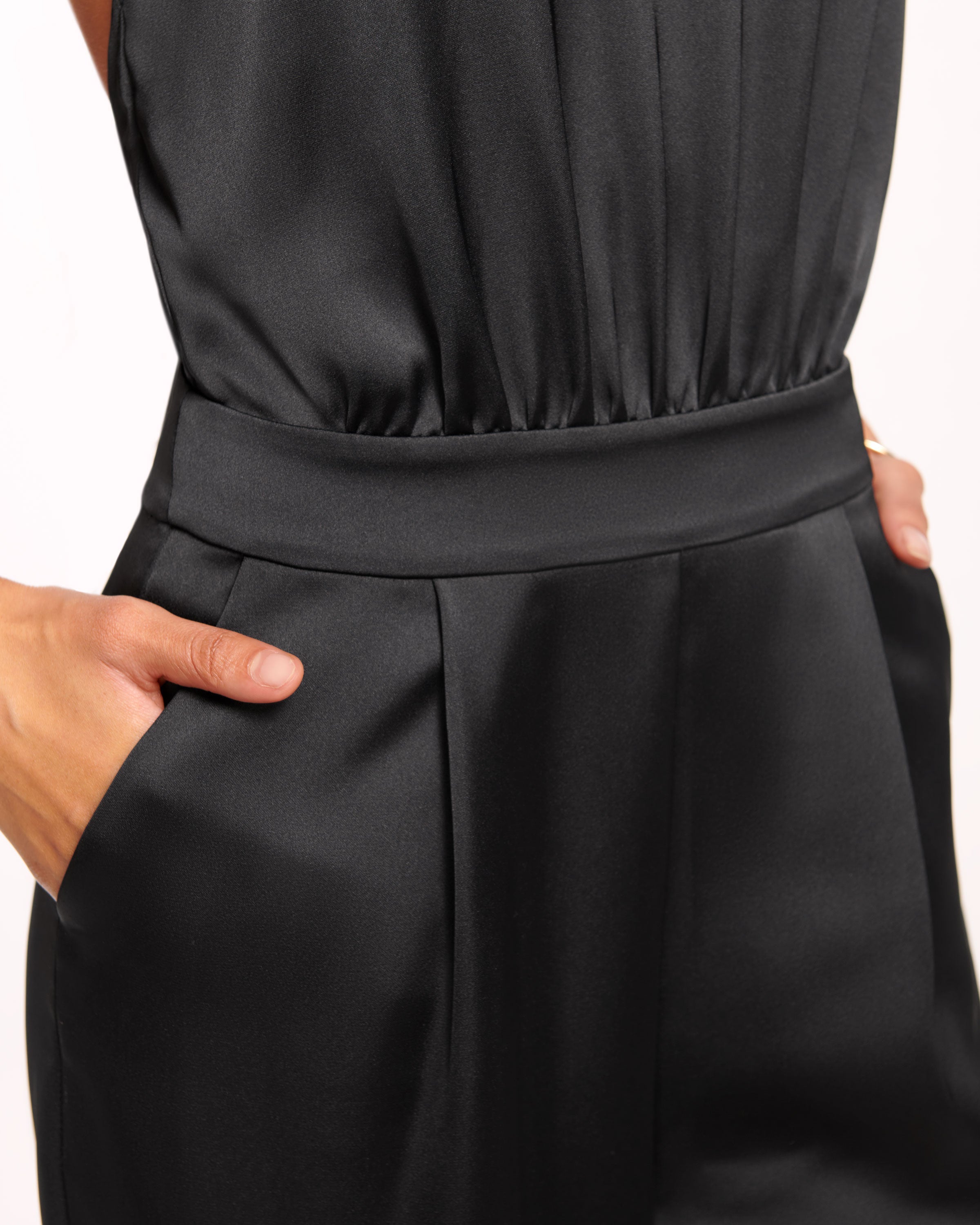Tatiana Wide Leg Halter Jumpsuit in black | Ramy Brook