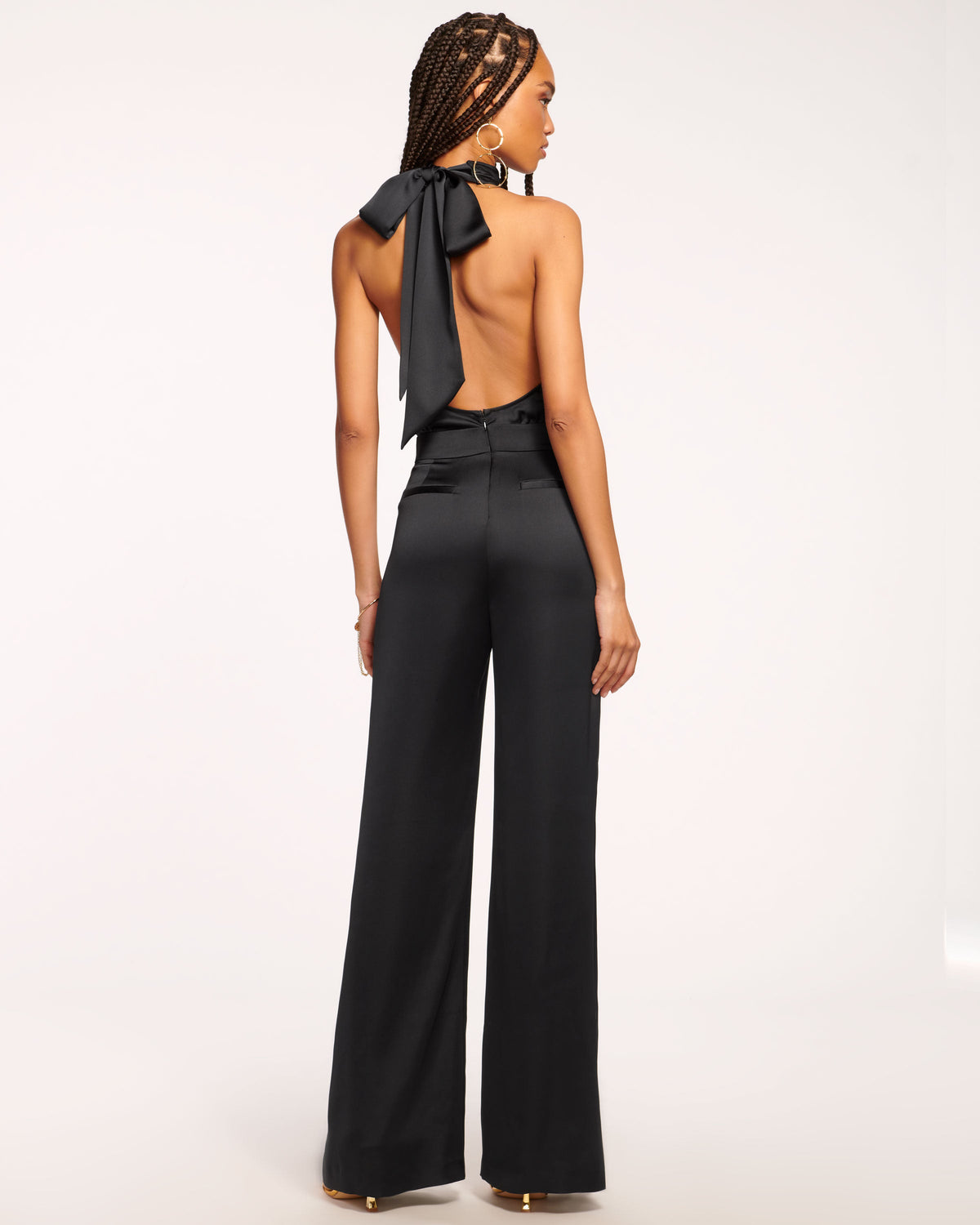Tatiana Wide Leg Halter Jumpsuit in black | Ramy Brook display picture 1