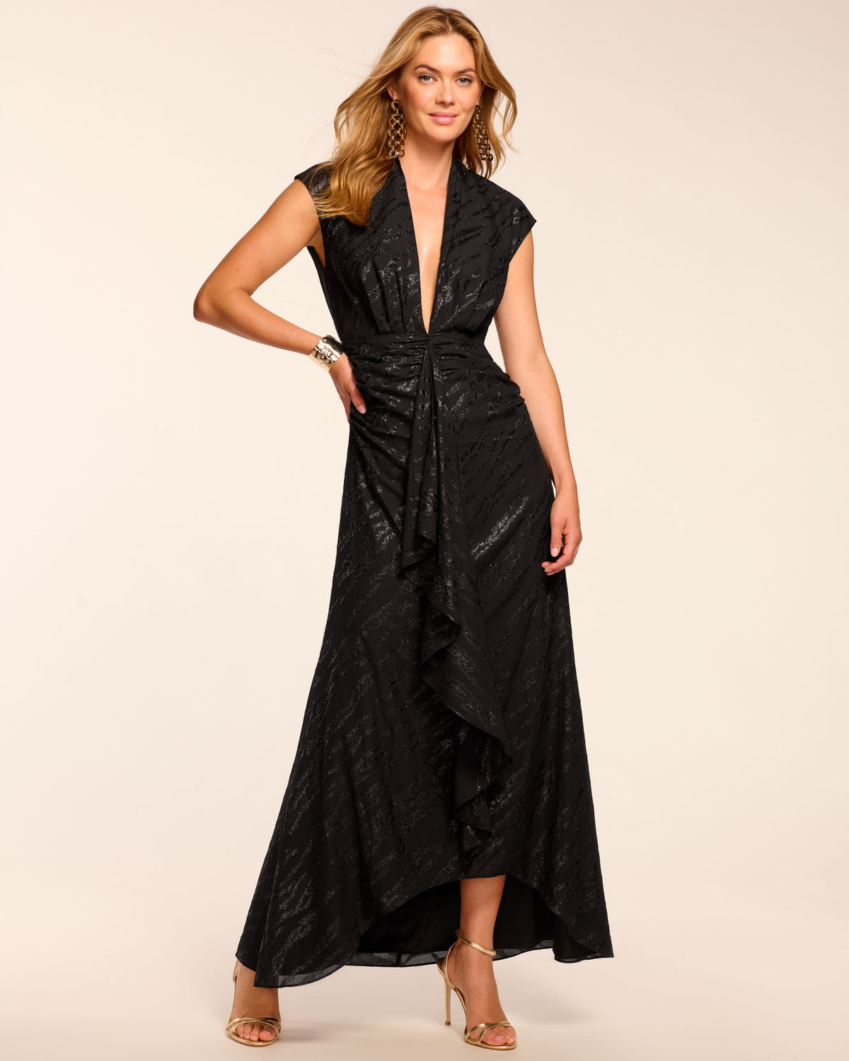 Catrin Lurex Plunging Gown view 1