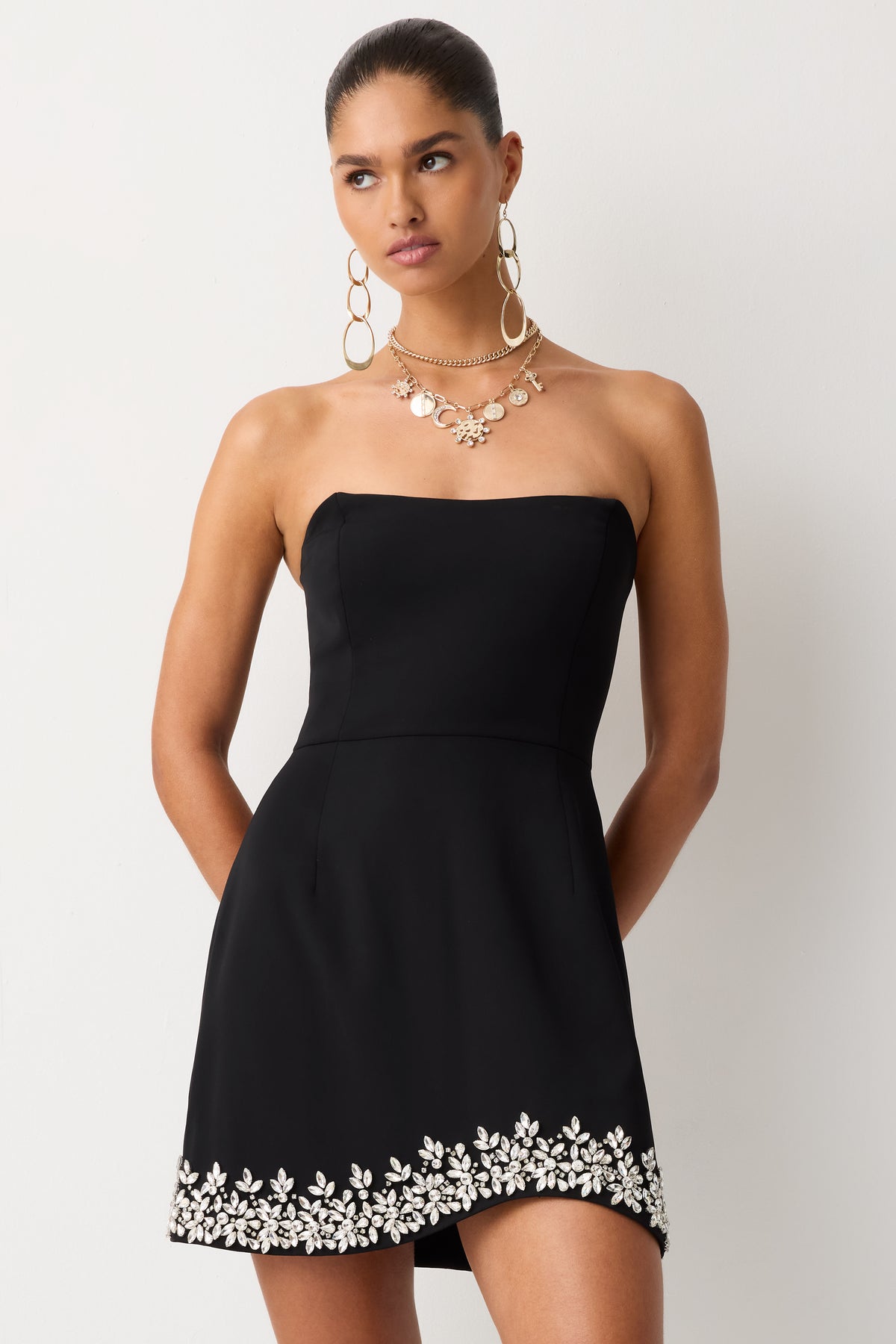 Leone Strapless Embellished Mini Dress view 1