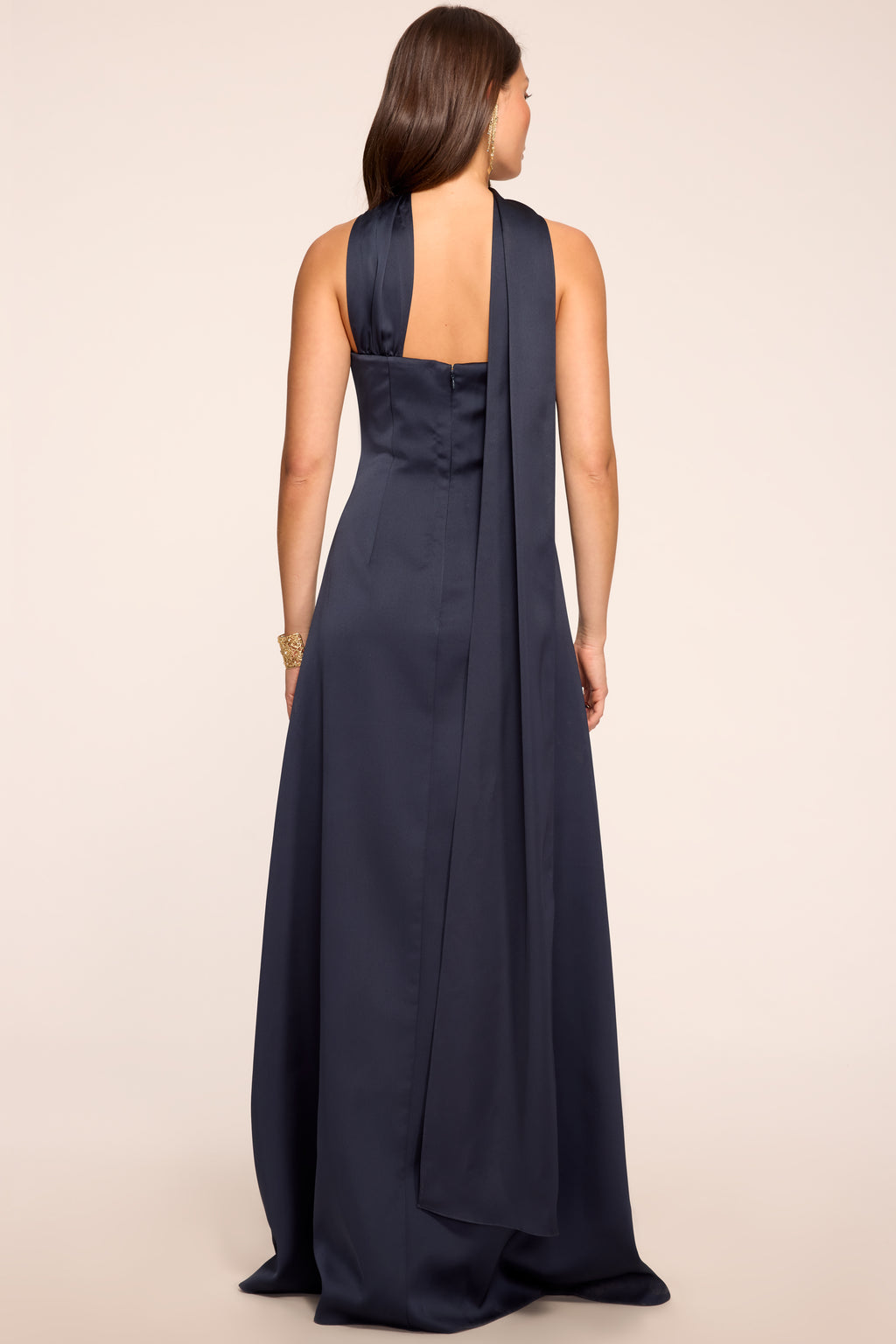 Ramy Brook Karma Scarf Strapless Gown | Navy in Navy