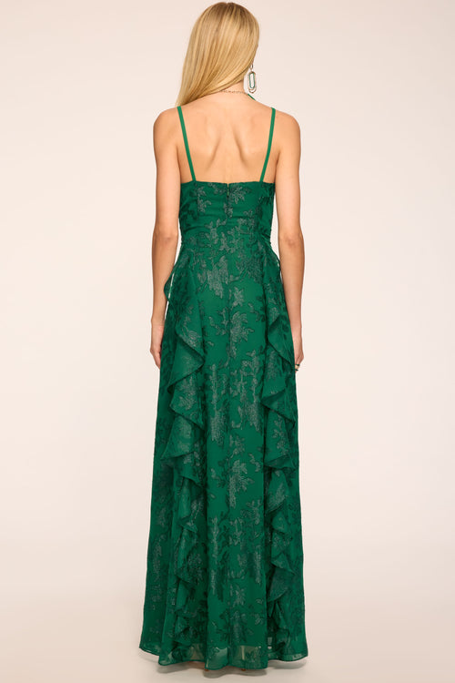 Penelope Ruffled Jacquard Gown view 4
