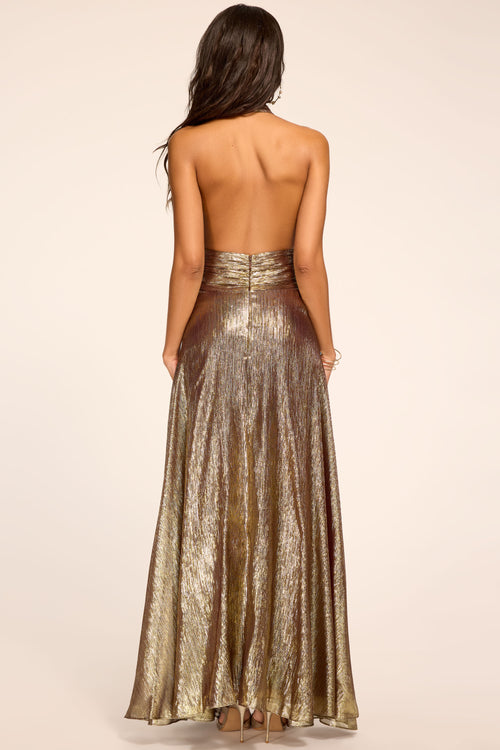 Aurora Lame Halter Gown view 4