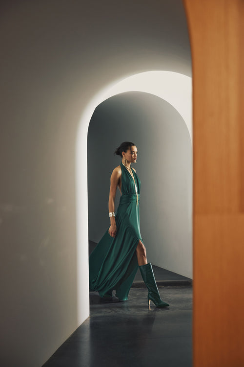 Jasmine Plunging Halter Gown view 6