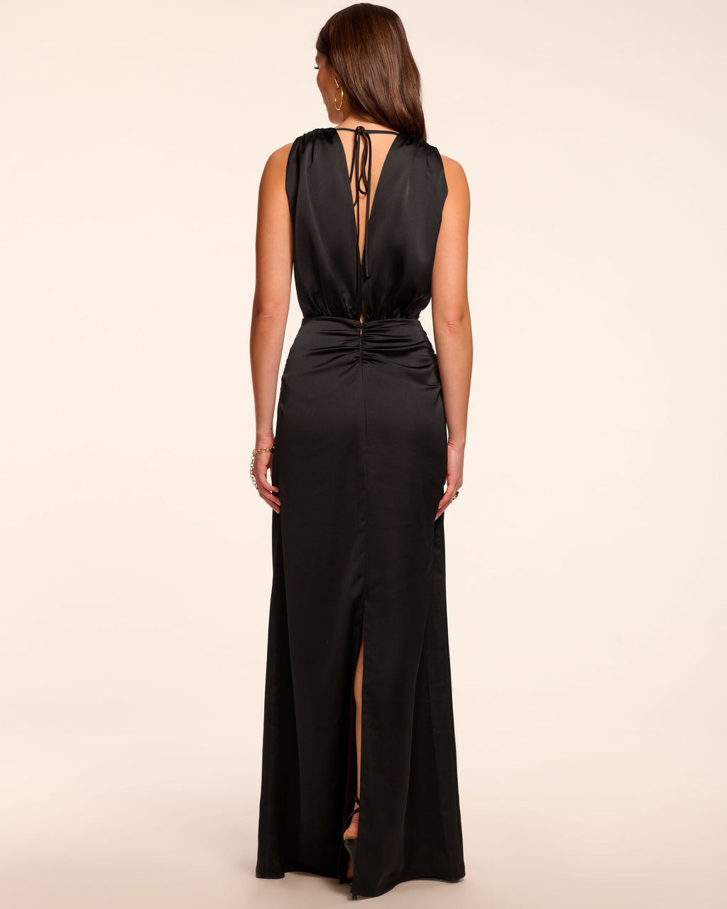 Ramy Brook Martin Plunging Sleeveless Gown in Black