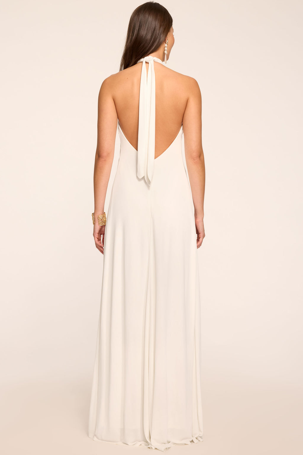 Meredith Embellished High Neck Gown in ivory