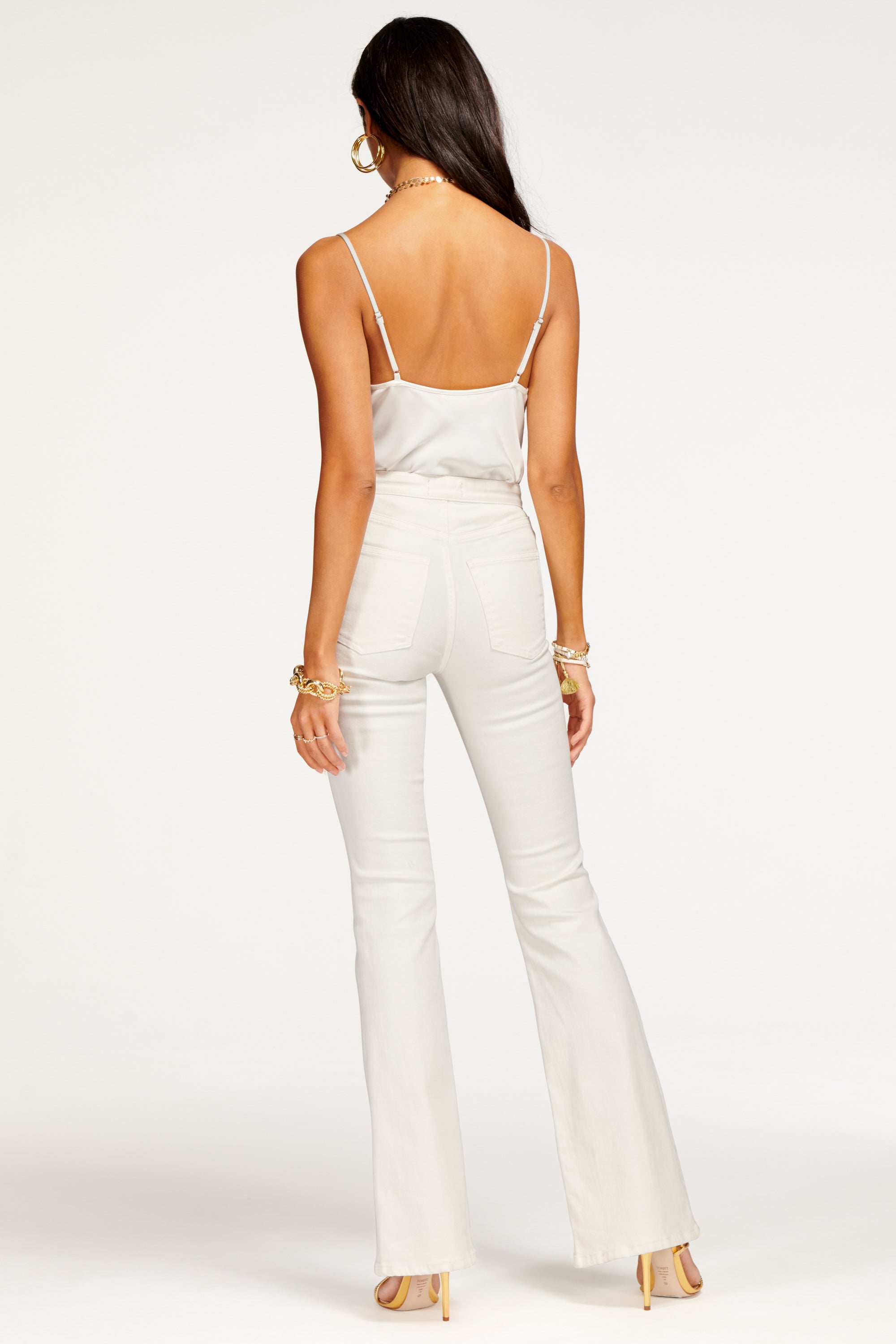 Helena High-Rise Flare Jean in white | Ramy Brook