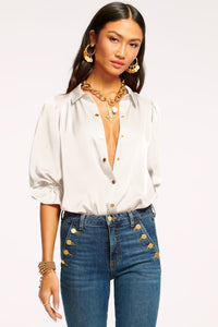 Dina Button Down Bodysuit