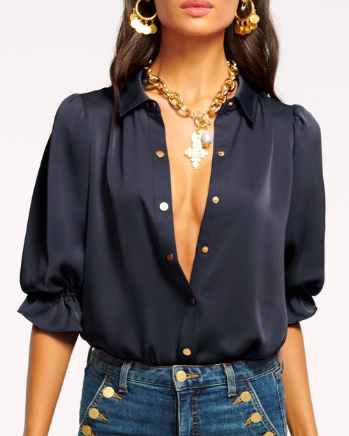 Dina Button Down Bodysuit view 2