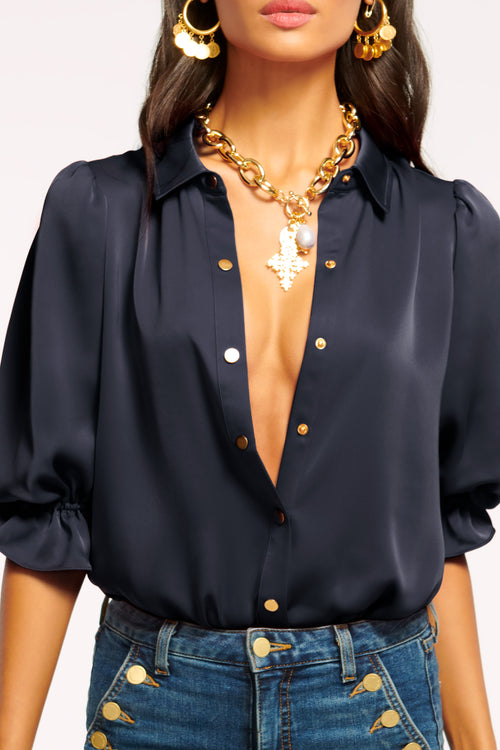 Dina Button Down Bodysuit view 2