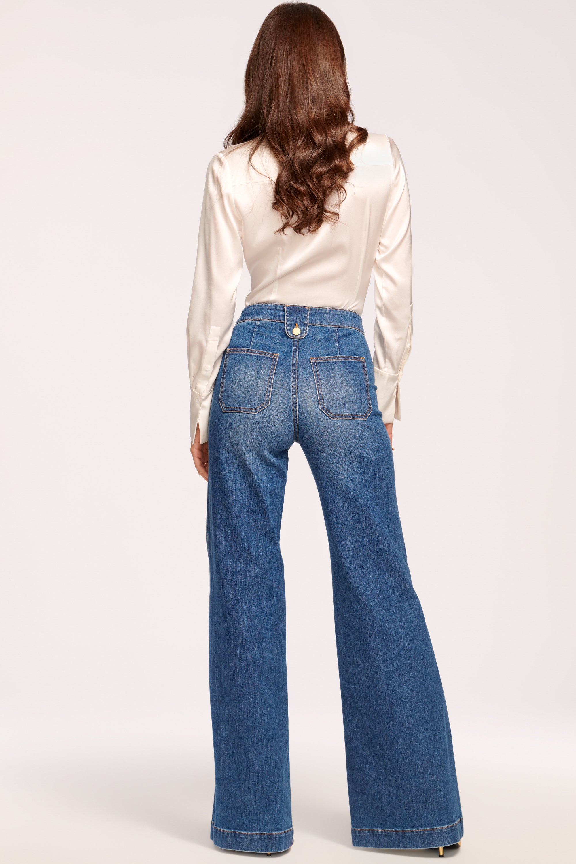 Theodora High-Rise Wide Leg Jean in medium wash | Ramy Brook