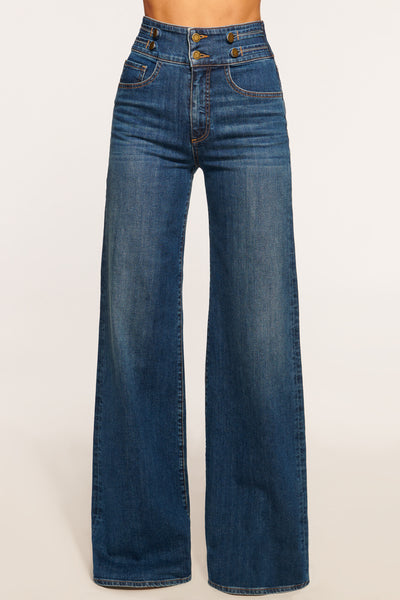 Liv High-Rise Wide Leg Jean in medium wash | Ramy Brook