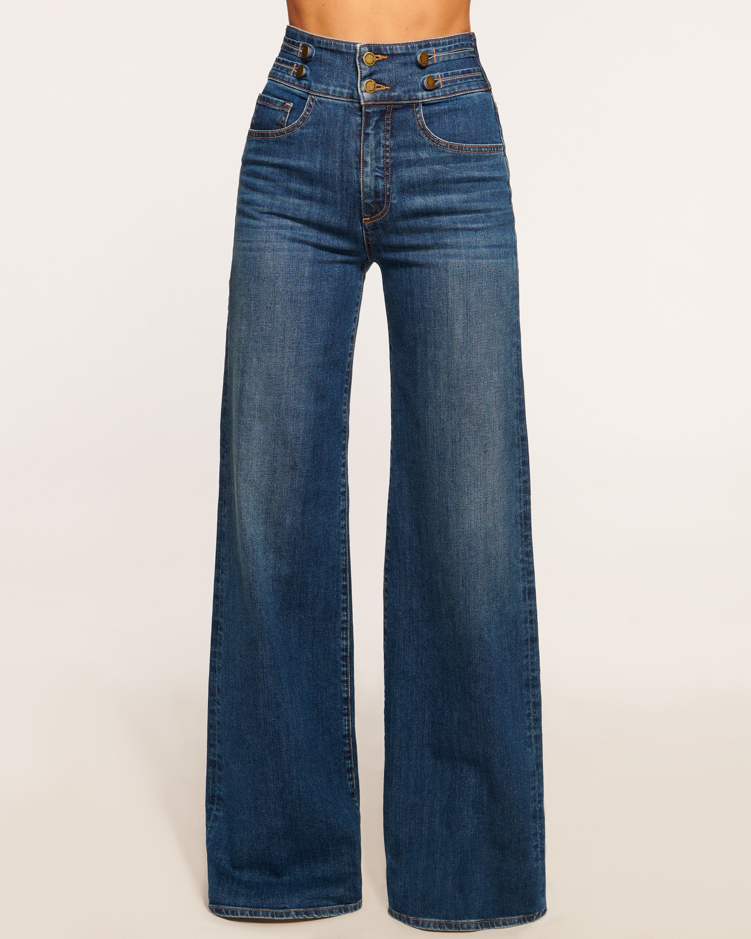 LOHEN★ HIGH WAIST 2TUCK DENIM NWT Hudson Zoe Costello High Rise Wide Leg Jeans in Black Brick 33