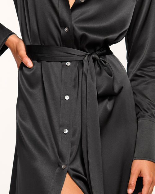Victoria Silk Button Down Midi Dress view 3