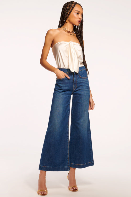 Tyra 5-Pocket Cropped Wide Leg Jean view 1