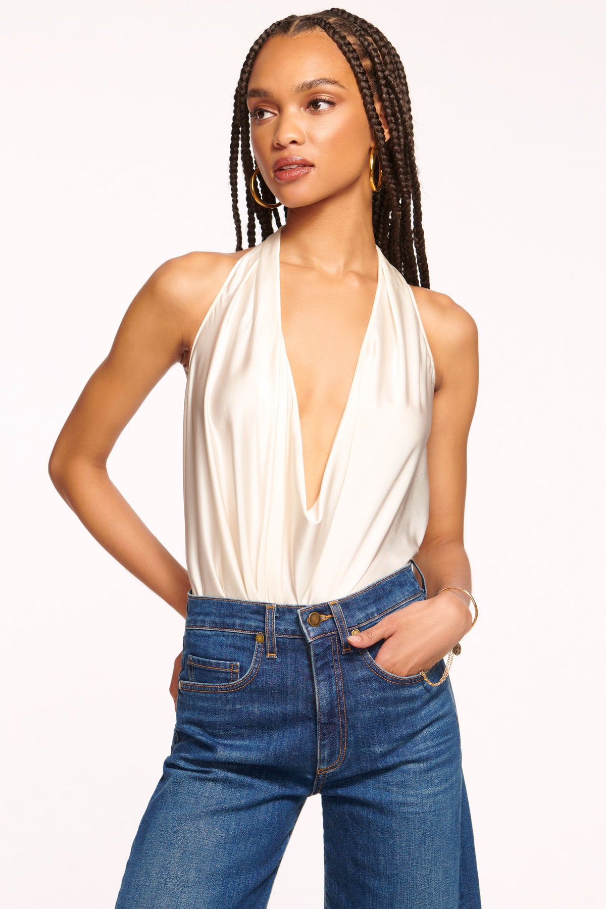 Harriet Silk Halter Tank Top view 1
