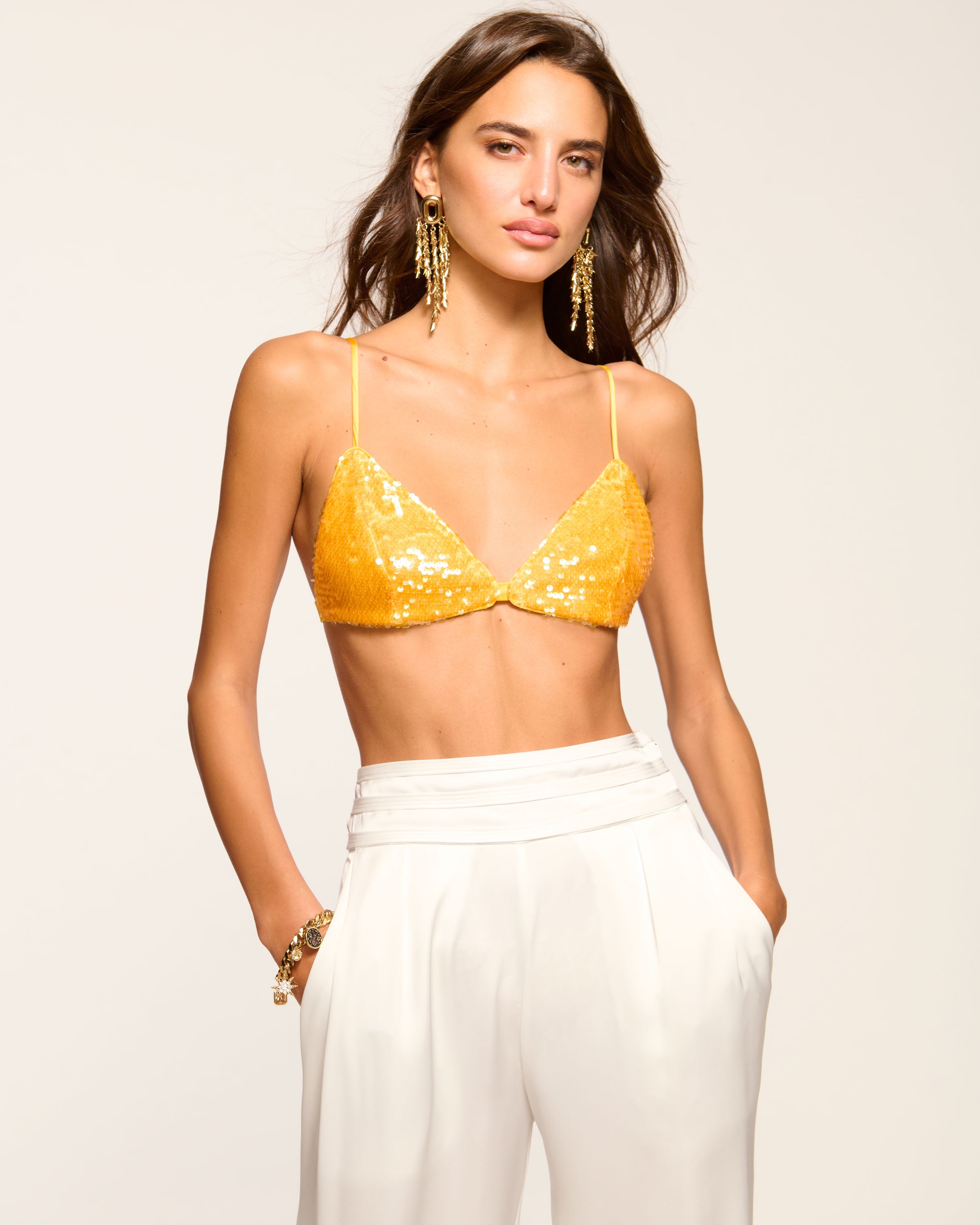 floral sequin top