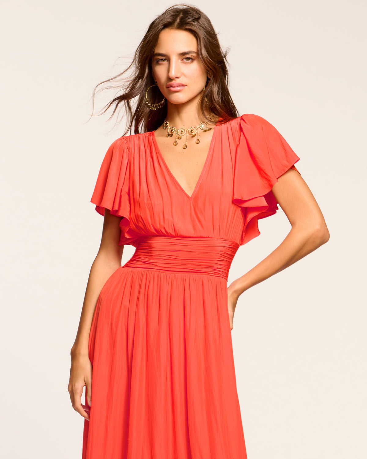 Joanie Short Sleeve Maxi Dress in navy | Ramy Brook