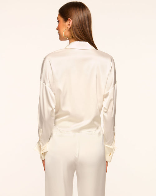 Farrah Silk Tie-Front Blouse view 3
