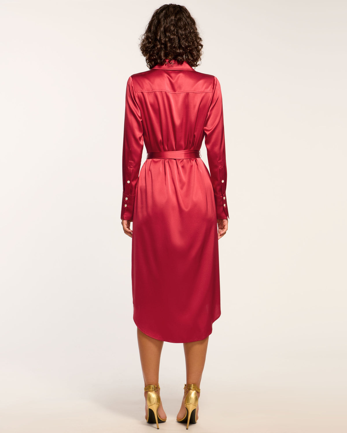 ワンピース REMI RELIEF / LONG SHIRT DRESS Ronny Kobo Lupine Puff-Sleeve Gathered Stretch Jersey Midi Dress