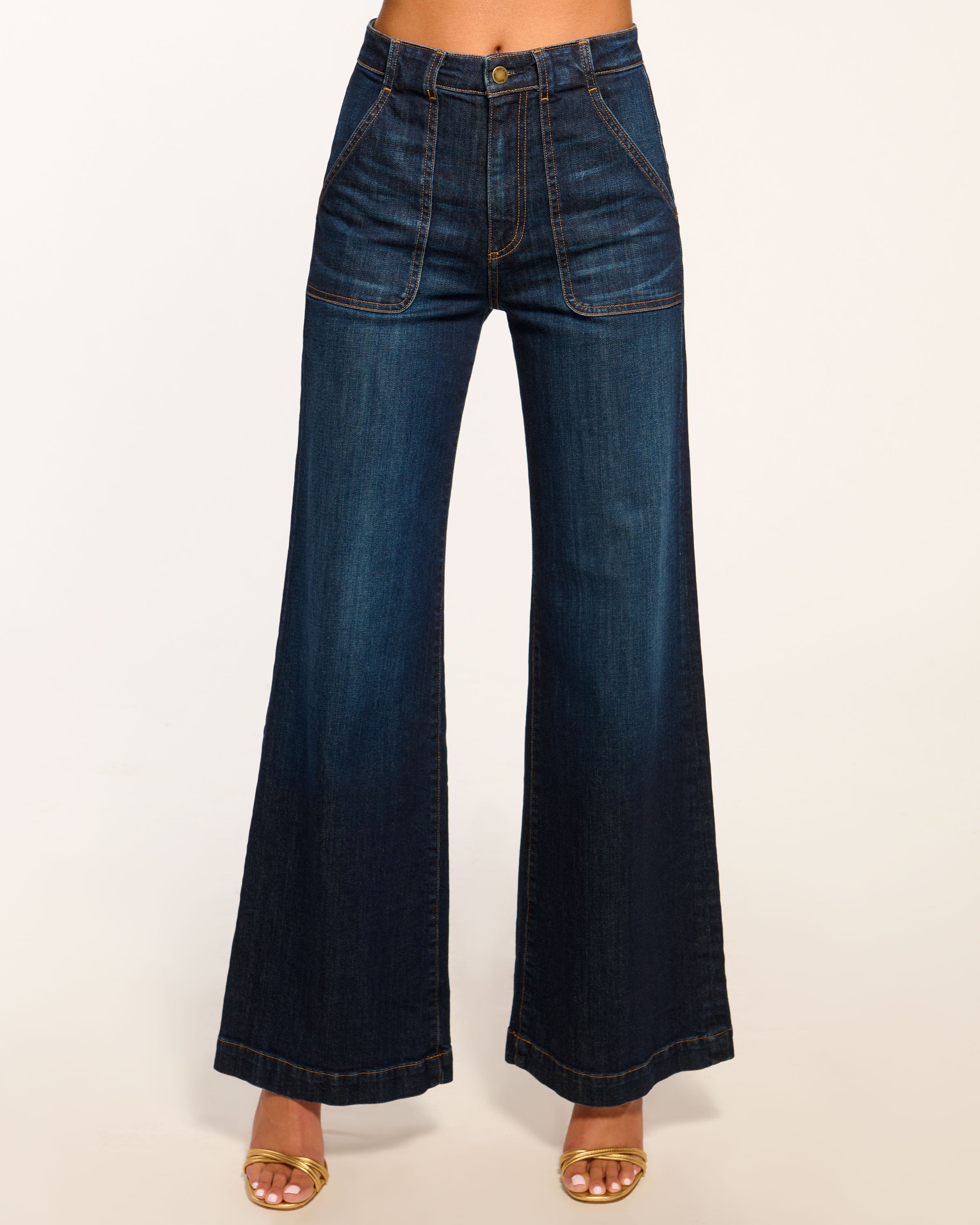 Theodora High-Rise Wide Leg Jean in dark rinse | Ramy Brook