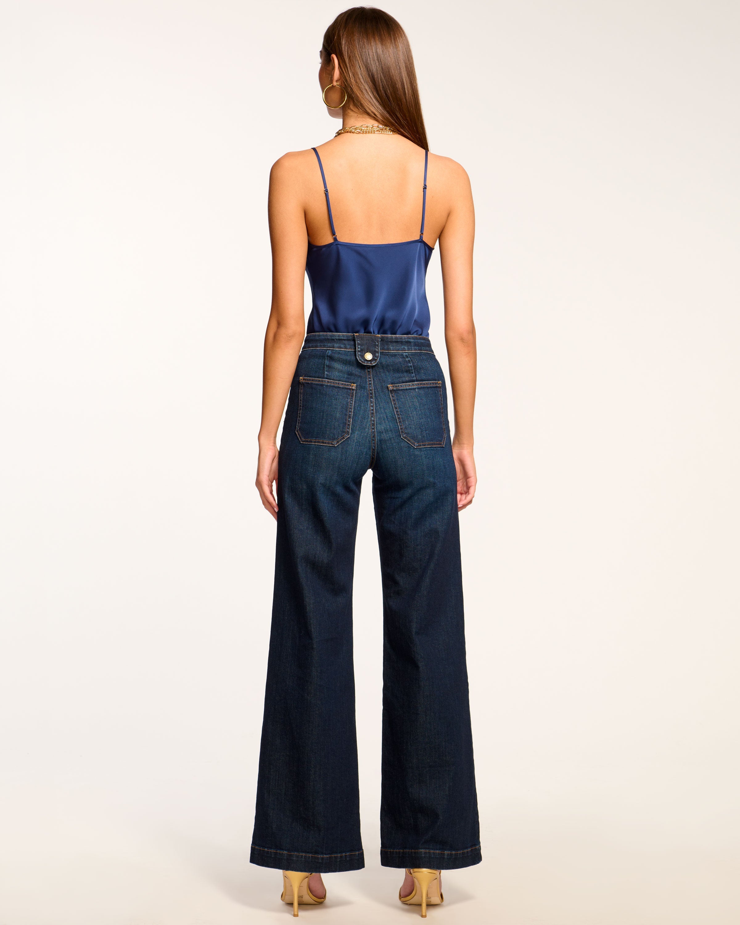 Theodora High-Rise Wide Leg Jean in dark rinse | Ramy Brook