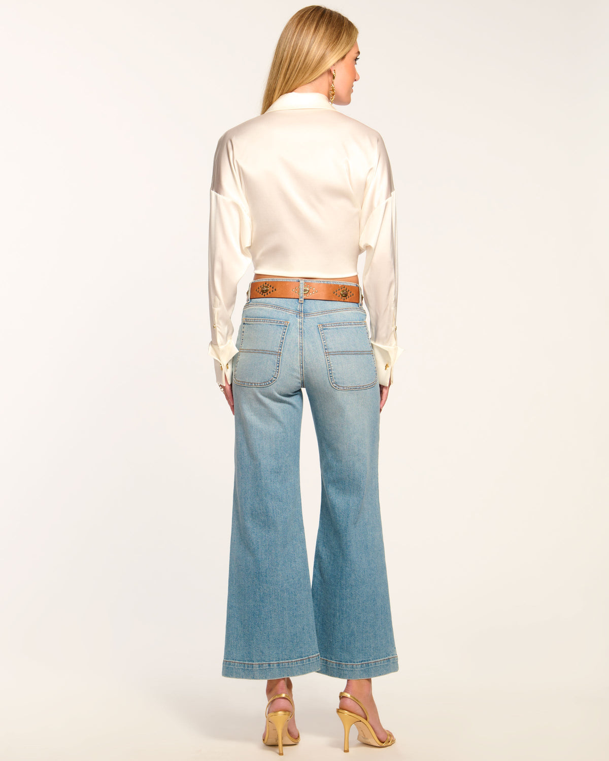Clifford Cropped Wide Leg Jean in light wash | Ramy Brook