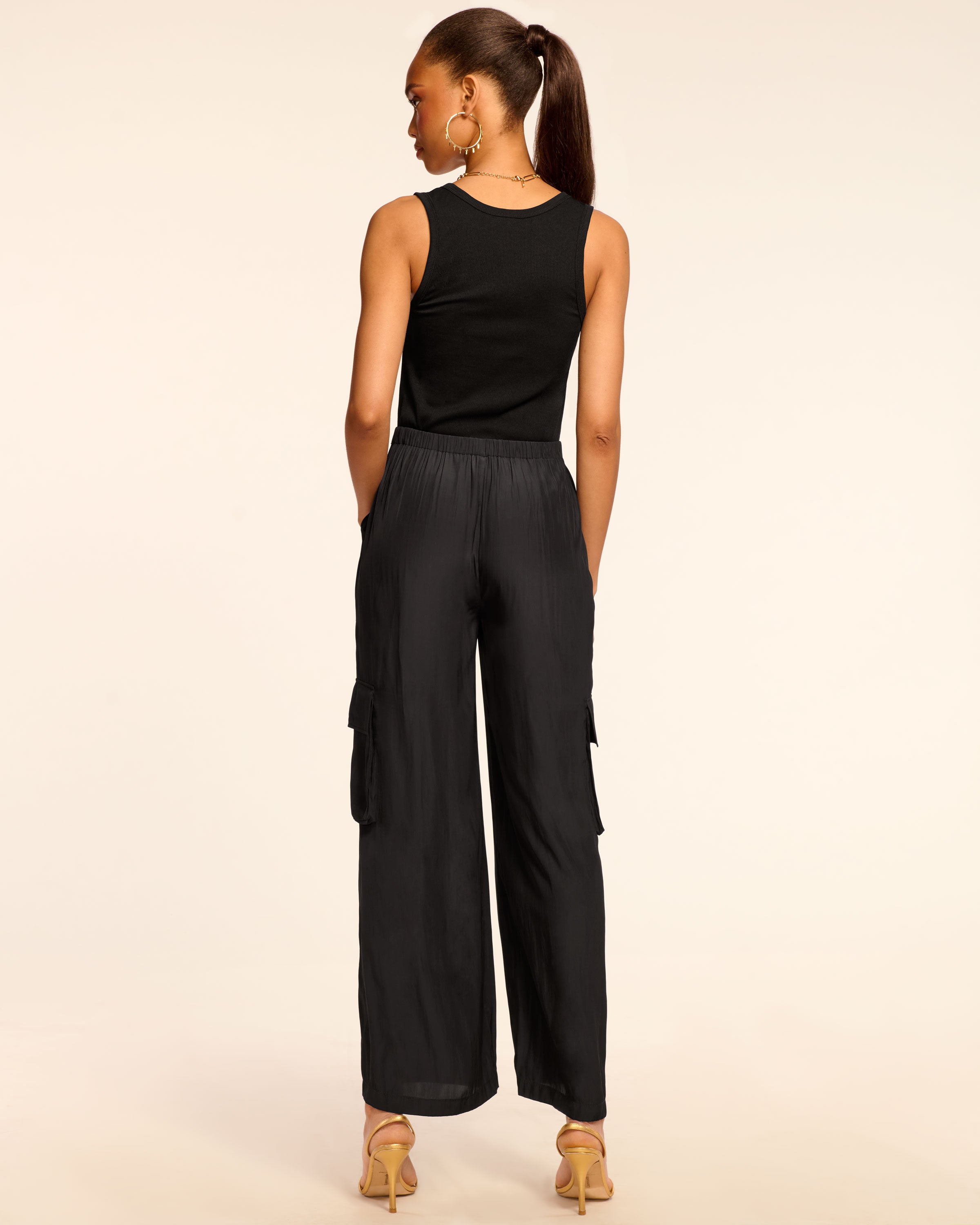 Carys Contrast Ribbed Combo Jumpsuit in black | Ramy Brook