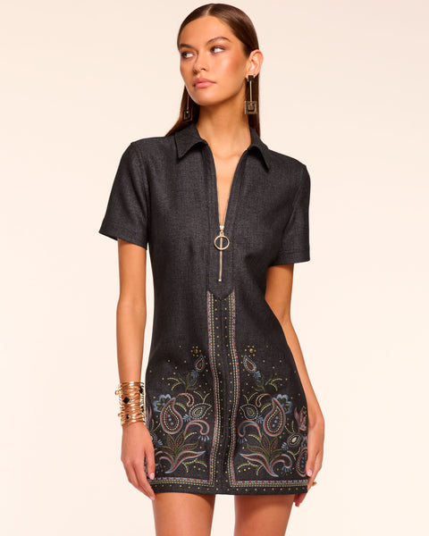 embroidered denim dress women Denim Embroidered Shirtdress/Duster by Billy T xlarge