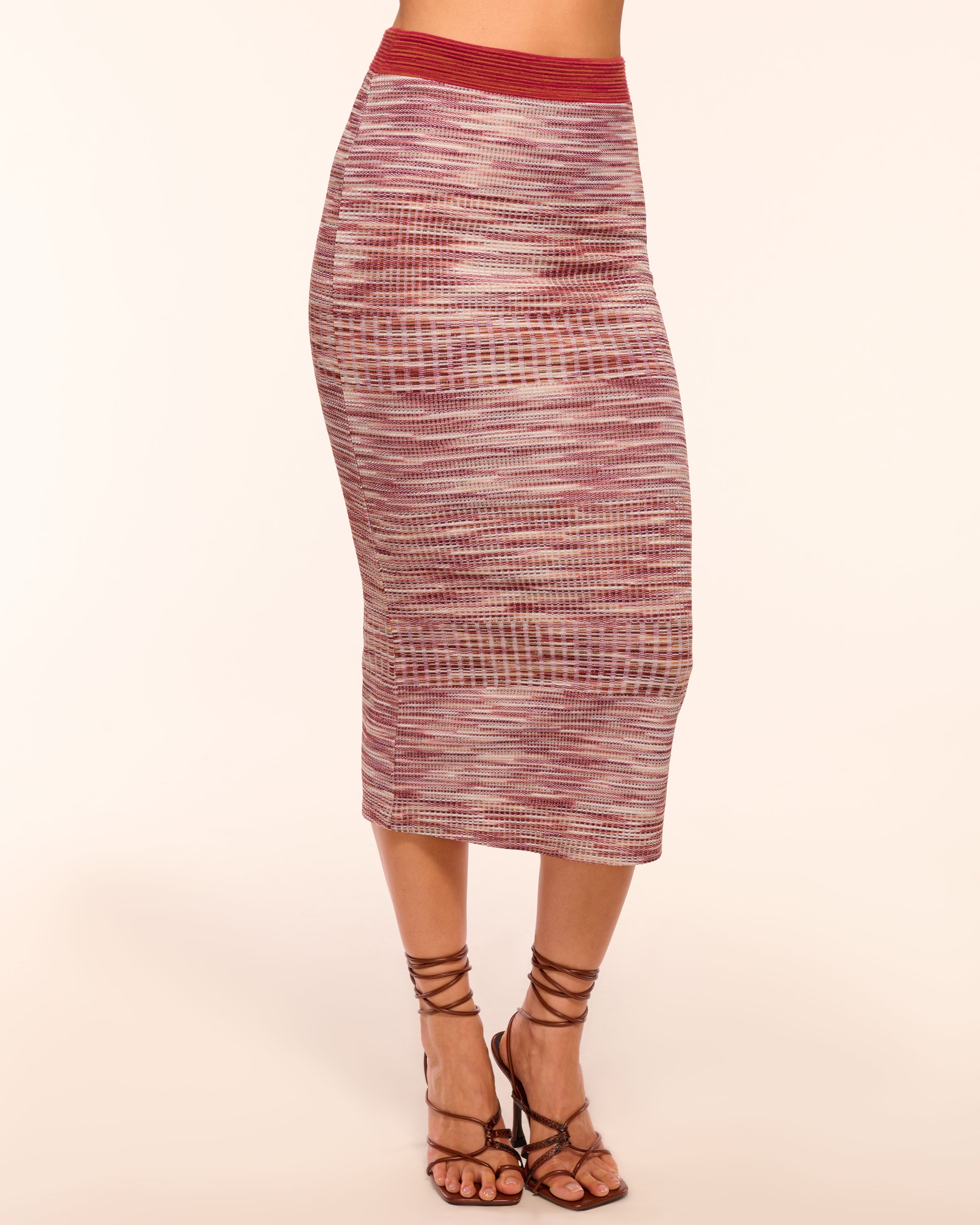 Erica Space Dye Knit Midi Skirt in amber spacedye | Ramy Brook