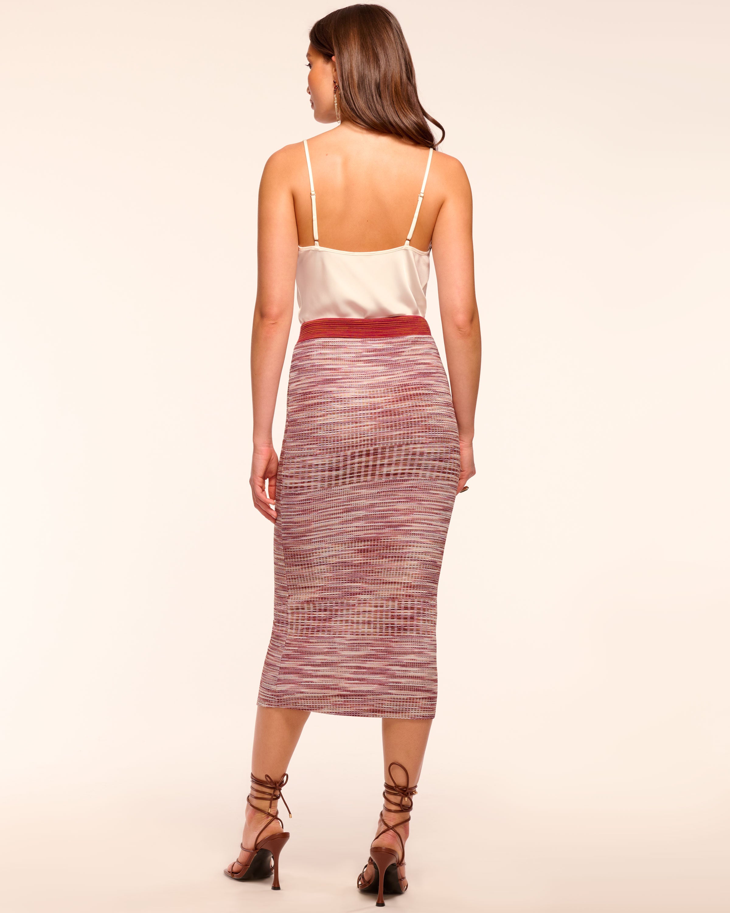 Erica Space Dye Knit Midi Skirt in amber spacedye | Ramy Brook