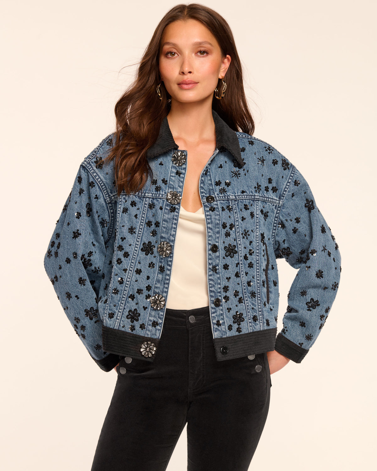 ジャケット・アウター rosyluce EMBROIDERY DENIM JACKET INDIGO Embroidery Flower denim jacket – Rosy luce