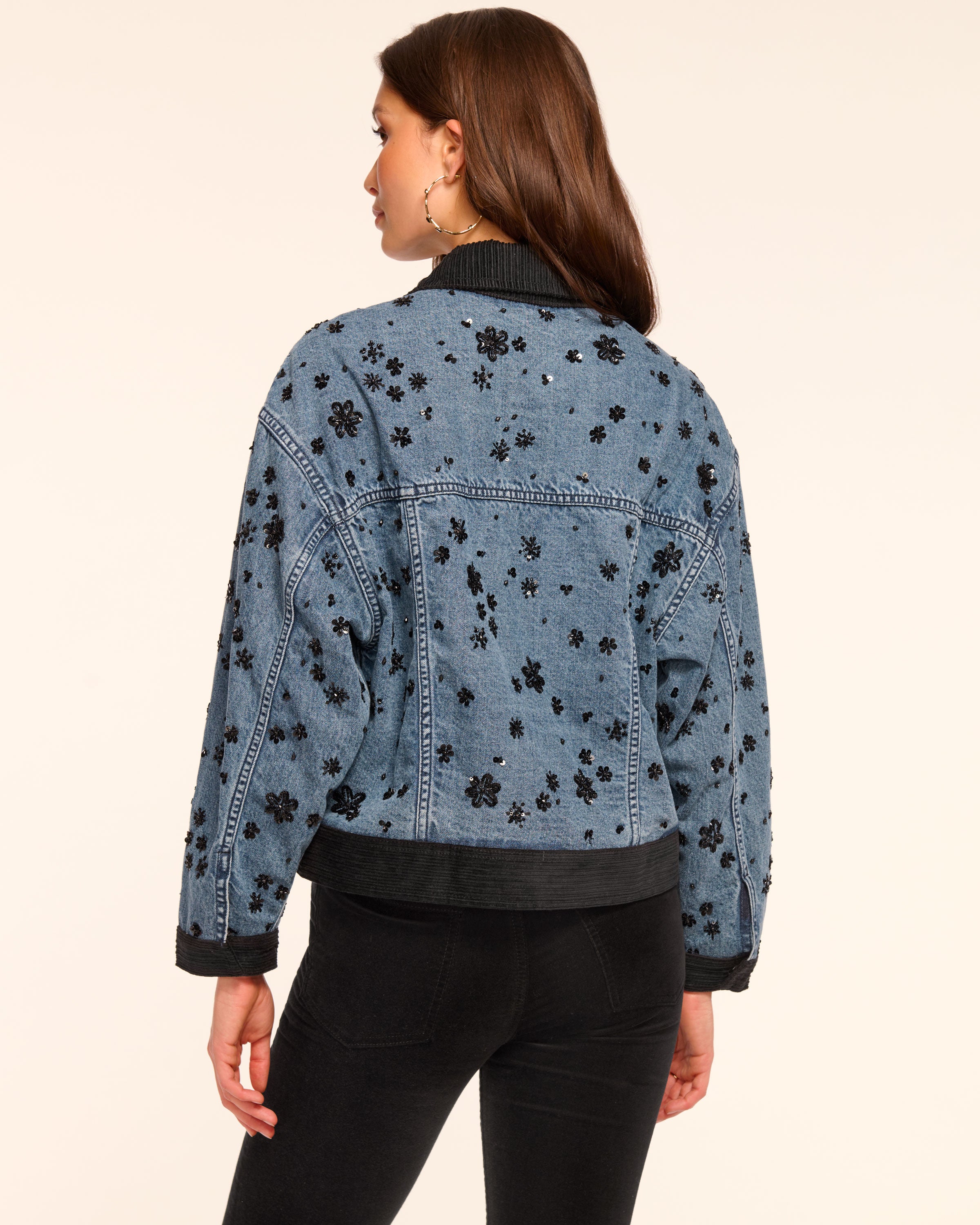 Robin Embellished Jean Jacket in beaded denim | Ramy Brook