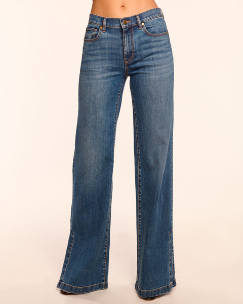 Tyra 5-Pocket Low-Rise Jean in medium wash | Ramy Brook