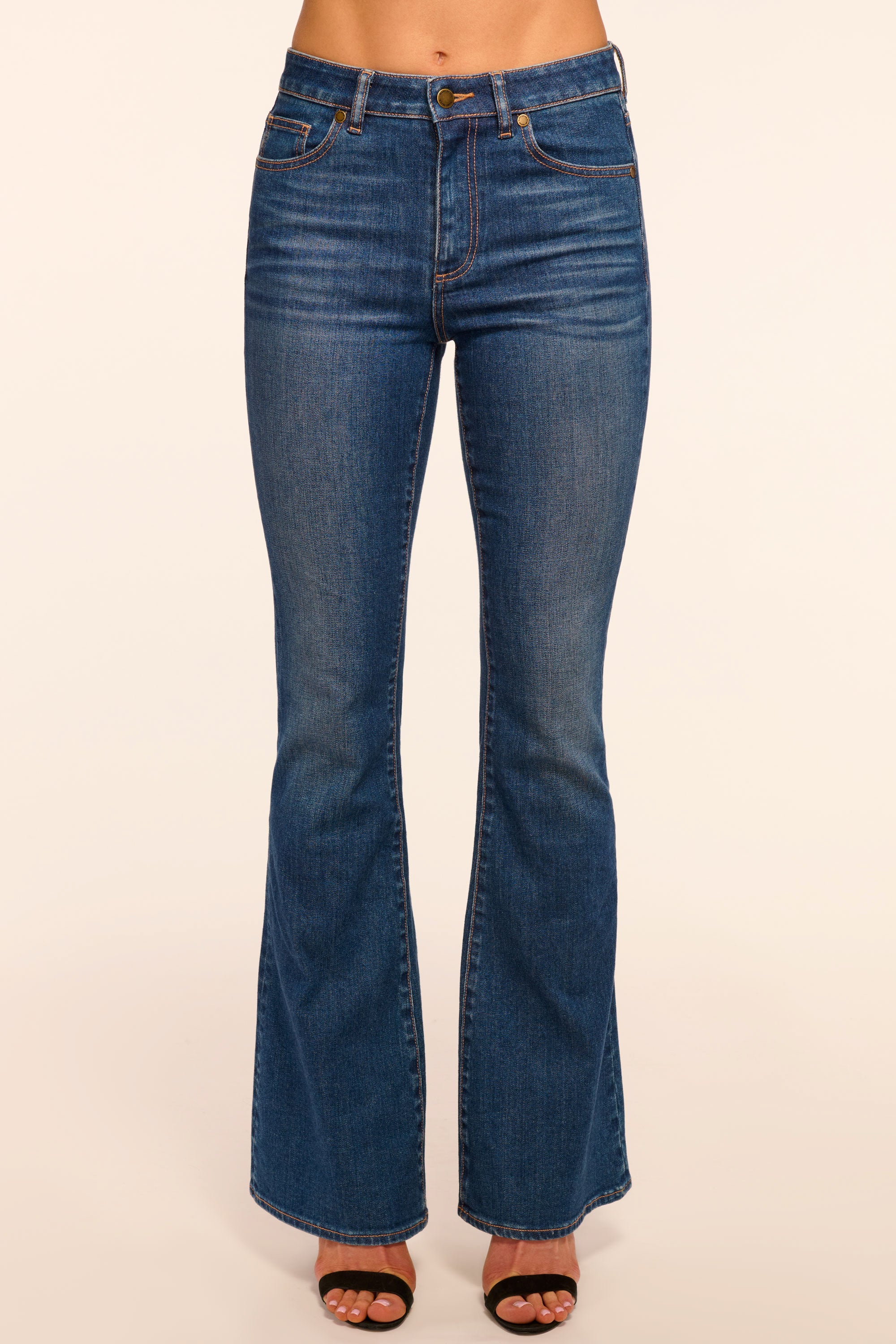 Helena 5-Pocket Flare Jean in medium wash | Ramy Brook