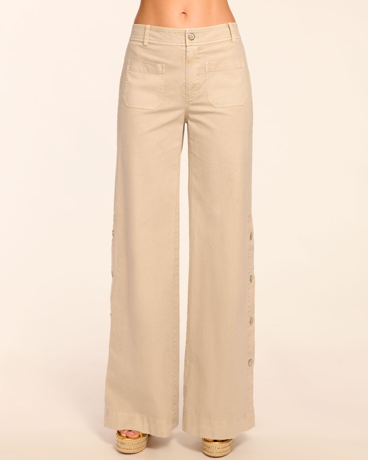 Giselle Canvas Wide Leg Pant in sandstone | Ramy Brook