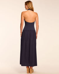 slim fit dress slacks Michelle Jersey Plunging Halter Gown - BLACK main image 0